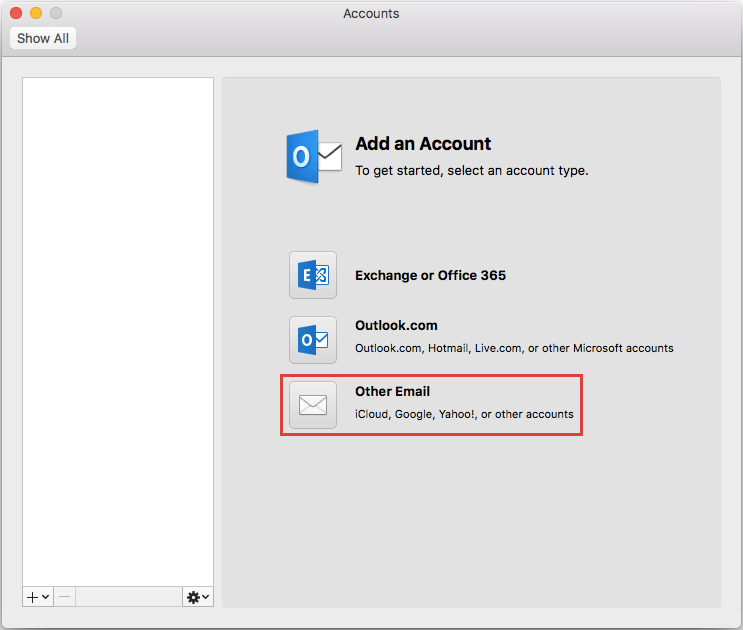 outlook email setting for mac